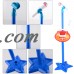 Portable Kids Karaoke Machine Toy Adjustable Star Base Stand Microphone Music Play Toys - Blue   